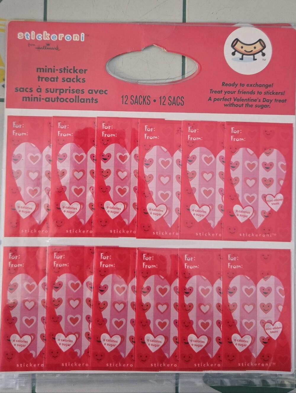 BN Brand New Stickeroni Hallmark Valentine's Day Mini-Sticker Treat Sacks Party